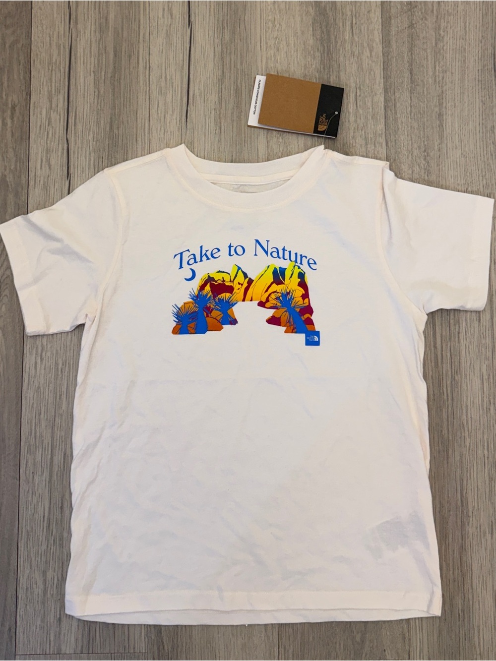 The North Face Kids 'Take to Nature' White Tee with Multicolor Graphic
